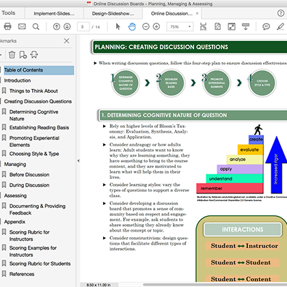 Planning managing and assessing online discussions handbook